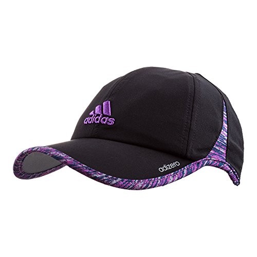 adidas womens Adizero II Cap, Black/ Shock Purple/ Raffia Print, One Size