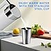 KISEER 5 Pack 16 Ounce Stainless Steel Pint Cups Shatterproof Cup Tumblers Unbreakable Metal Drinking Glasses for Bar, Home, Restaurant