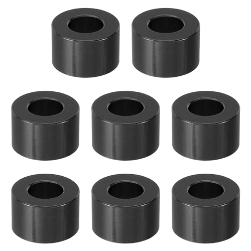 PATIKIL M8アルミニウムスペーサー 8個 メタルスペーサーアルミニウム8.2mm ID x 16mm OD x 10mm Lアルミニウムスペーサースクリュースタンドオフラウンド 1/3インチまたはM8スクリューボルト用 黒