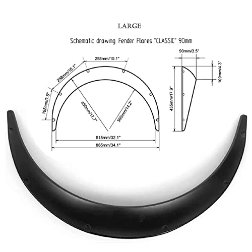 Trintion 4PCS Car Fender 3.5/2.8Inch Plastic Wheel Arch Protector Wheel Trims Eyebrow Universal Tire Protector for Car Jeep Off-road SUV Protection Decoration Parts - Image 4