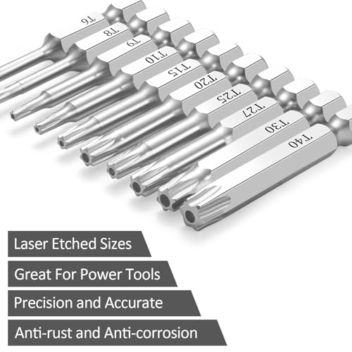 NAUIX 10Pcs Security Torx Bit Set (T6-T40), 2" Long by NAUIX - Used condition - Image 3