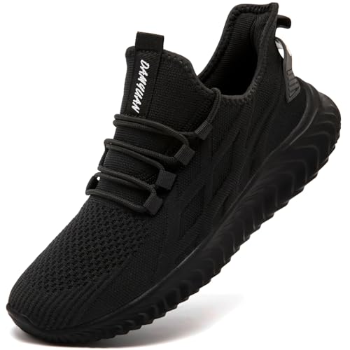 ZMBCYG Scarpe da ginnastica da donna, scarpe da ginnastica leggere, per il tempo libero, traspiranti, antiscivolo, A nero, 37 EU