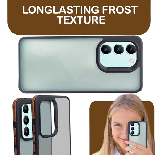 Image of A rtistque Frosted Ultra Matte Back Cover Case for Vivo T3 5G / Vivo Y200e 5G | Smooth Sides with Grip | Shockproof TPU Protective Design | Raised Camera Edges | - Brown