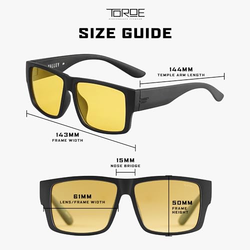Image of TOROE Z87+ Polarized Safety Sunglasses Matte Black TR90 Frame, ANSI Rated Lens