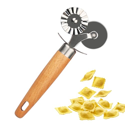 XINBADA Pastry Double Cutter Wheel - Exquisite Wooden Handle