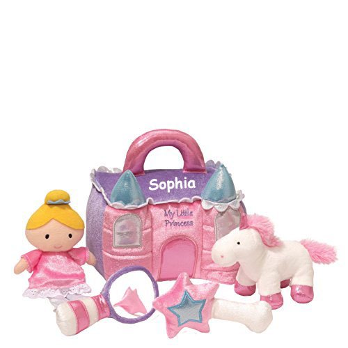 Baby Playset - Princess Castle Playset - Personalized Plush Activity Stuffed Animals with Carrying Pouch