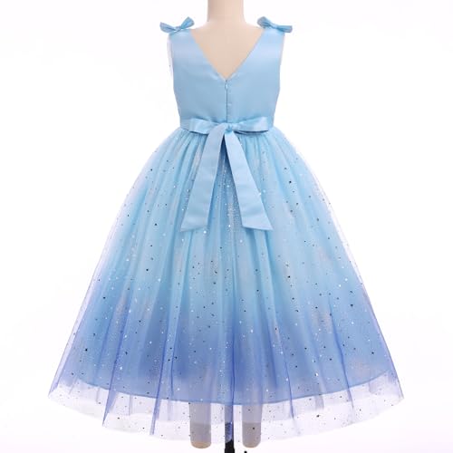 IMEKIS Flower Girls Dress Rainbow Sparkly Tulle Formal Wedding Party Graduation Prom Ball Gown 3-10T3