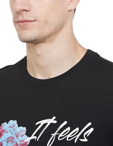 Image of Levi's Men's Cotton Regular Black Graphic Regular T-Shirt