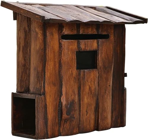 Briefkasten Wandmontage Rustikal Eisen Grün - 27x31cm Wetterfest Großes Fassungsvermögen