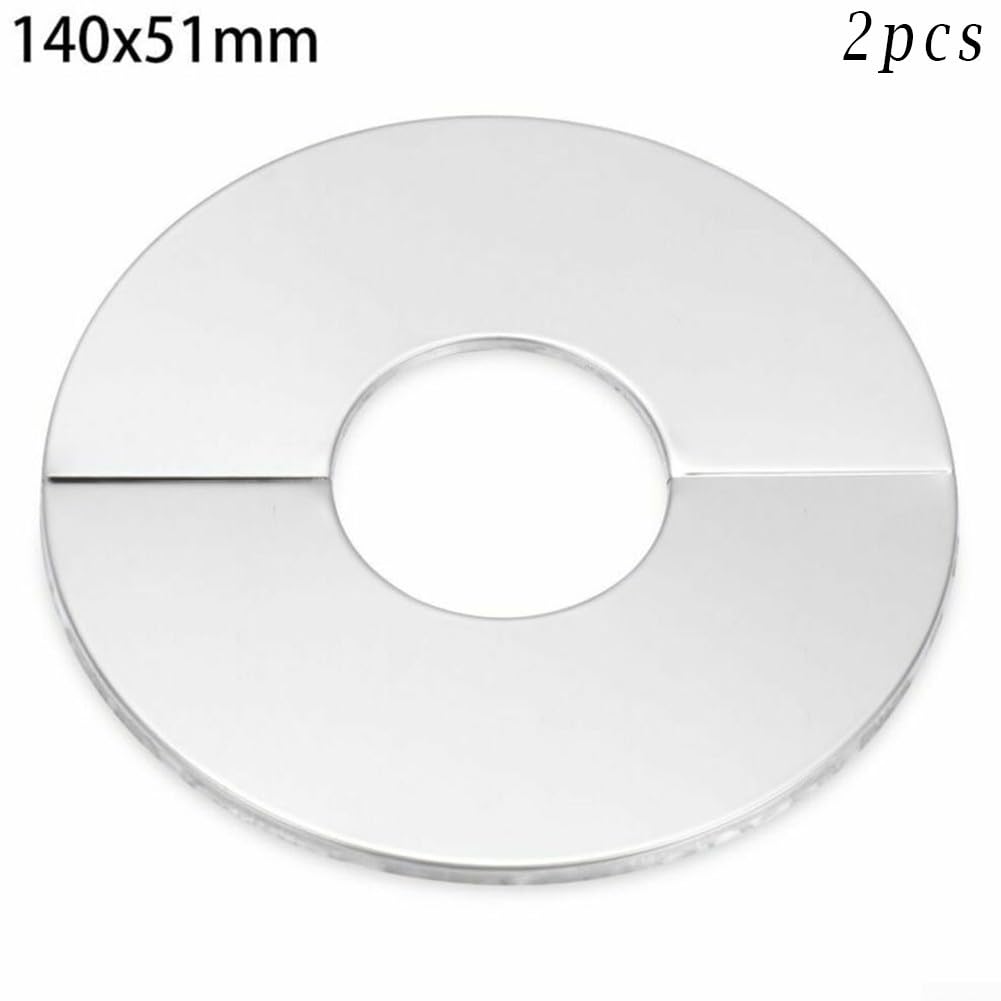 Stainless Steel Water Pipe Wall Covers Bathroom Shower Faucet Decorative Cover, Silver, 140x51mm - Image 2