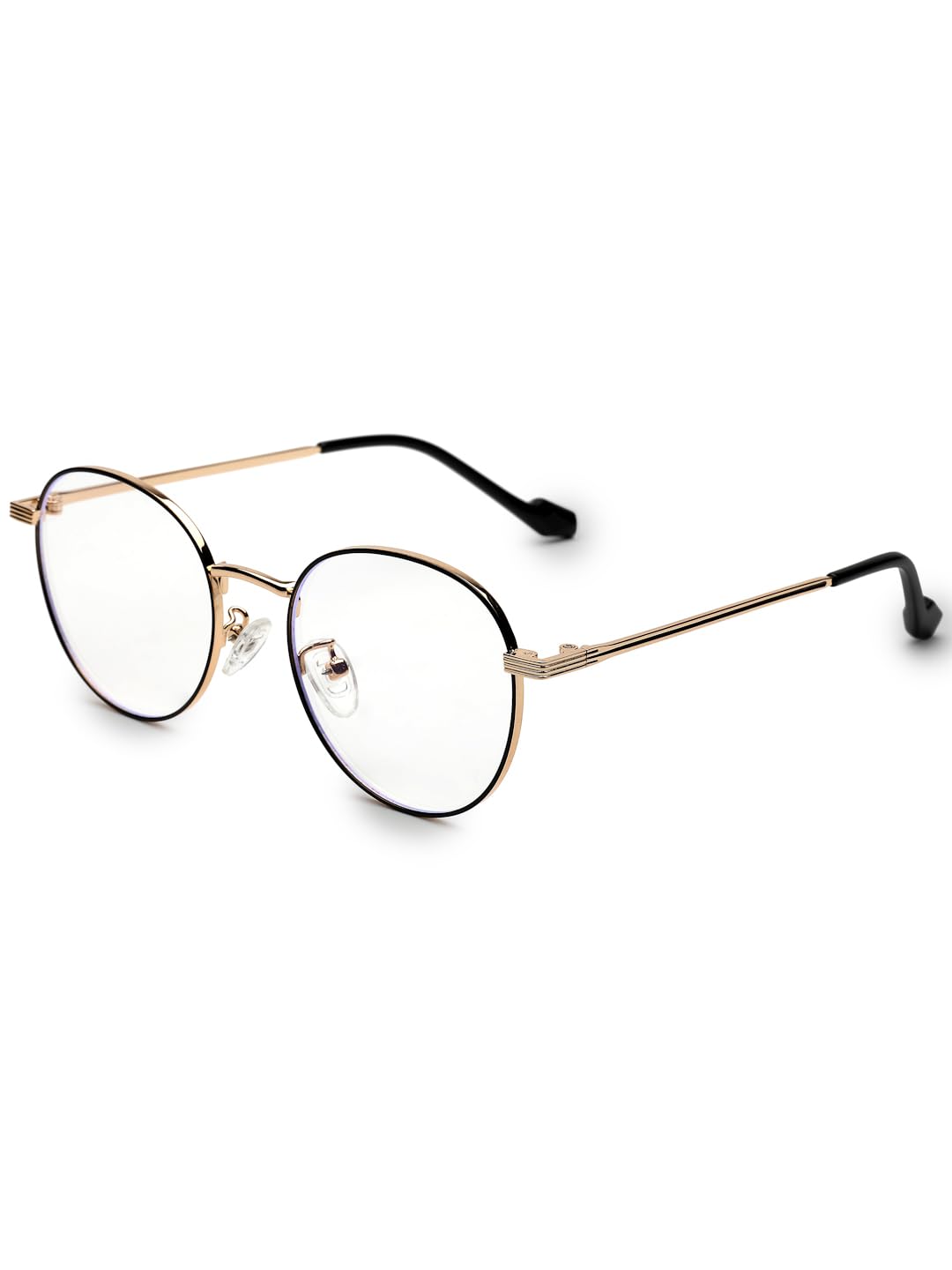 HASHTAG EYEWEAR Galveris Full Rim Computer Glasses (Black & Gold, Small) | UV Blocking | Trendy Eyeglasses for Men & Women | Metal Frame-image-16