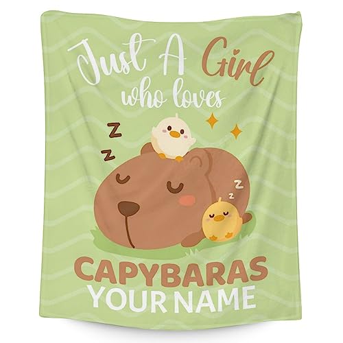 Blanket for Girls - 50"x60" Cute Throw Gifts - Personalized Green Soft Fuzzy Blankets for Bed, Couch & Living Room