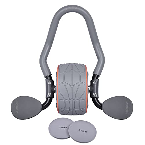 DMoose Ab Roller Wheel, Ab Workout Equipment for Abdominal & Core Strength Training, Ab Wheel Roller for Core Workout, Home Gym, Ab Machine with Knee Pad for Home Workout & Home Gym Accessories (Grey)