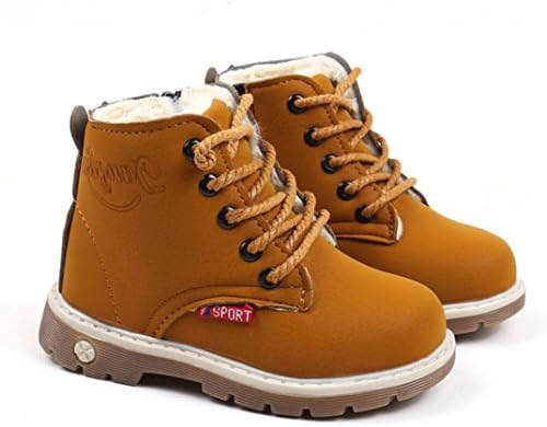 Children Martin Boots,Fashion Warm Kids Baby Boys Girls Leather Winter Fleece Shoes Snow Booties