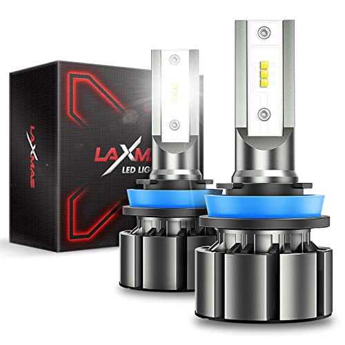 Image of Laxmas 2025 Upgraded H11 LED Light, 5X Super Brightness 50000LM, H11 /H8 /H9 Bulbs, 6000K Cool White for Powersports ATV /UTV, 50000HRS+ Lifespan, 5 Min installation, 1:1 Mini Size, Pack of 2