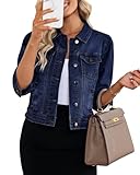 Vetinee Shirt Jacket Women Cropped Shacket Jacket Cropped Jean Jacket Jackets Cute Summer Outfits For Women Lapis Loft Medium Size 8 Size 10