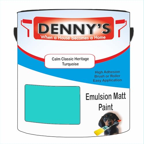 Premium Interior Wall & Ceiling Emulsion Paint – Calm Classic Heritage Turquoise – Rich Matt Finish, Durable & Washable, Low Odour, Ideal for Living Rooms, Bedrooms & Hallways (250ML Tin)