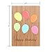 HeartSpaceCards - Happy Birthday Card, Handmade Sustainable Bamboo Birthday Card, Unique Birthday Cards for Women, Men, Husband, Wife, Dad, Son - Balloon Party