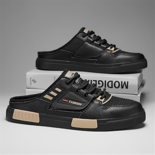 Mens Stylish Streetwear Hollow Out Mule Slippers - Comfortable Non-Slip Rubber Sole, Ventilated Breathable Design for Casual Ease - Ideal Footwear for Trendsetters3
