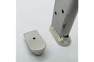 Pair of 1911 Textured Full-Size 45ACP 8 Round Base Pads Made of Metal, Gold Plated