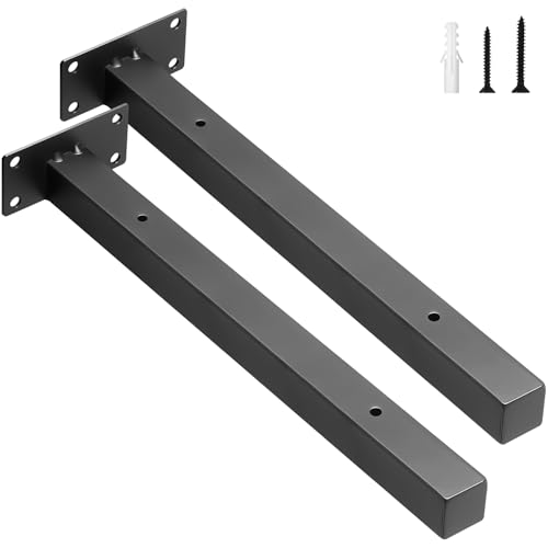 scicent 2 stück Regalhalterung, Regalwinkel Schwerlast, Regalhalter Metall, Holzkonstruktion Wandhalterung Winkel Regal, Regalträger, Tragkraft 50 KG (Schwarz 30 cm)