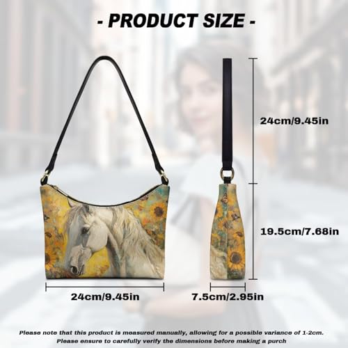 Image of Handbag for Women Leather Underam Shoulder Bag with Zipper Fashion Work Purse Waterproof Travel Wallet