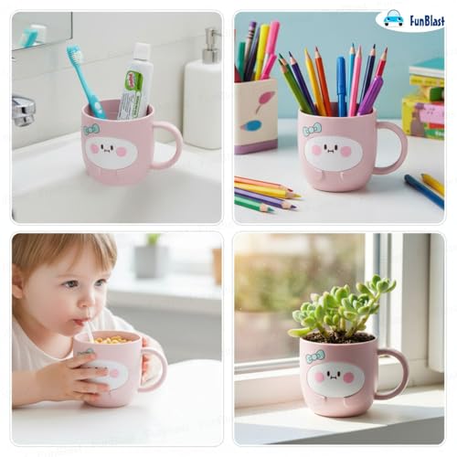 Image of FunBlast Milk Mug for Kids - 350 Ml; Unbreakable Mug for Kids, Milk Mugs for Kids Unbreakable - Milk Drinking Cup for Kids (Pink4)