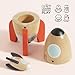 Le Toy Van Wooden Space Rocket Duo Toy, Plastic Free with Hidden Mini Rocket, Suitable for 24+ Months, Girls and Boys