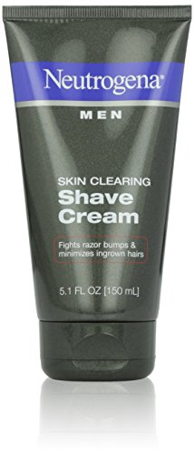 Neutrogena Men Skin Clearing Shave Cream, Oil-Free Shaving Cream to Help Prevent Razor Bumps & Ingrown Hairs, 5.1 fl. oz (Pack of 6)