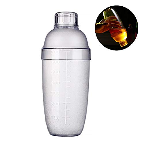Limeow Shaker Drink Cocktail Shaker en Plastique pour Cocktail Shaker Transparent pour Bar Mélangeur en Plastique avec Mesureur de Lait Barre de Thé Cocktail Lovers Bartender Tool Semi-Transparent