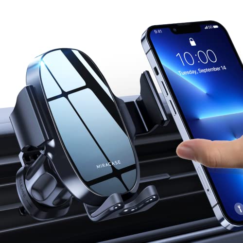 【Holder Expert Generation】 Miracase Car Phone Holder, Universal Mobile Phone Holder for Car, Air Vent Car Phone Mount Compatible with iPhone 14 Pro Max 13 12 11 XR Samsung Google and More, Black