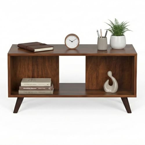 Image of Promyt Rectangular Shape Coffee Table /Center Table Sofa Tea or Teapoy Console Table for Sofa Set with Bottom Storage, Living Room Hall Home (Classic Brown)
