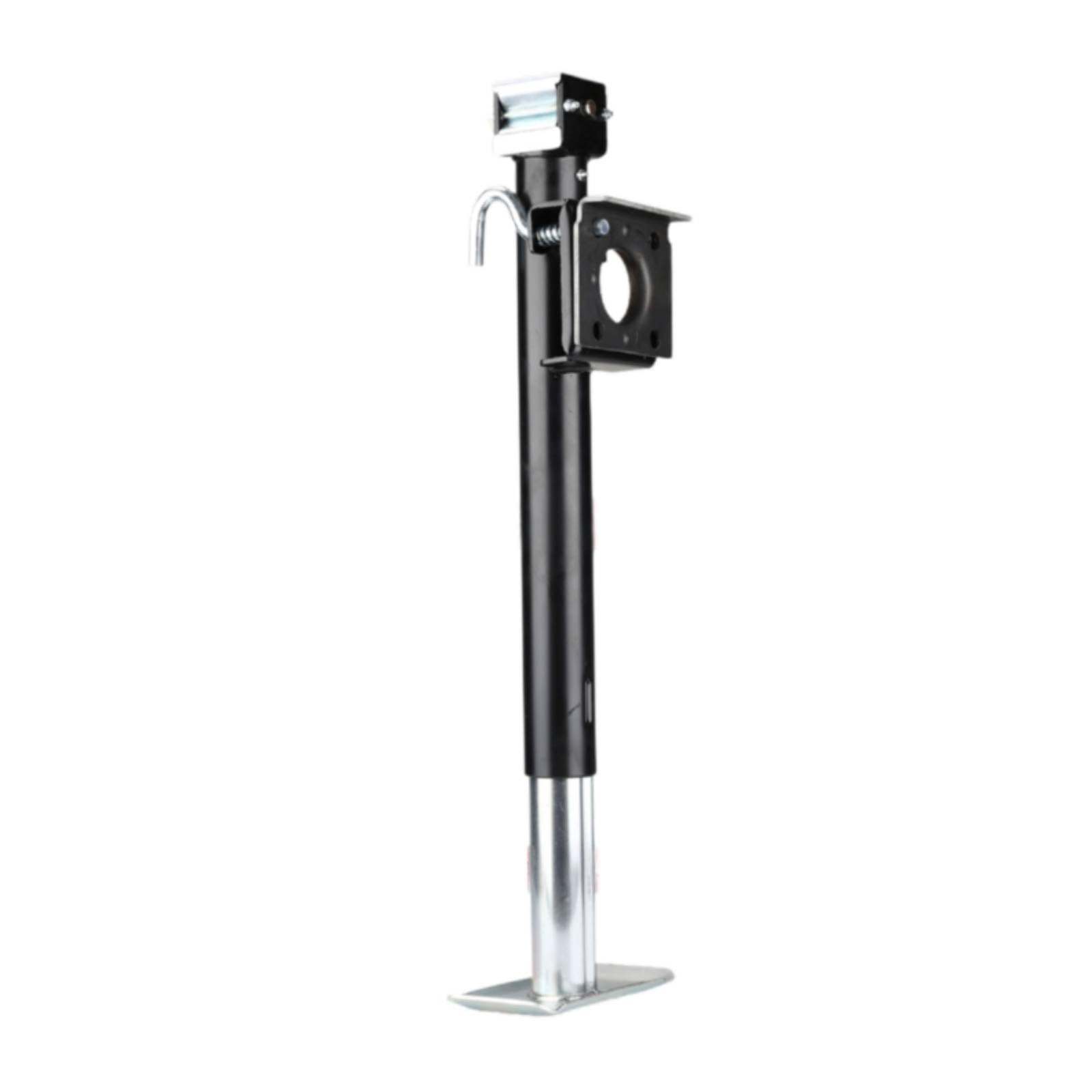 Gato Remolque Manual Tubular Pata Estabilizadora Placa Base Estable Soporte con Brida Articulada para Remolques, Caravanas, Placa De Soldadura