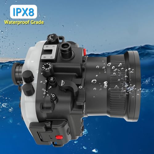 Ficha técnica Sea frogs Carcasa de cámara subacuática compatible con Sony A9 28-70 mm IPX8 40 m 130 pies de profundidad máxima de buceo impermeable para buceo surf remo - Fernando Cortés