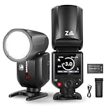 NEEWER Z2PRO-C 2.4G TTL Round Head Flash Speedlite Compatible with Canon, Wireless Compatible with Godox, Upgraded UI, 76Ws 1/8000s HSS, TTL/M TCM Switch, 7.2V/3000mAh Battery, 600 Full Power Flash