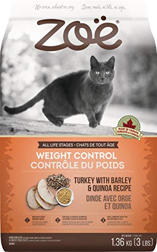Zoë Dry Cat Food, Weight Control, Turkey with Barley & Quinoa Recipe, 1.36 kg