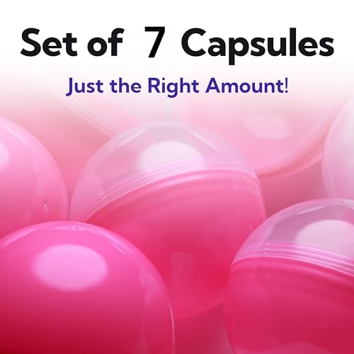 Image of Capsule Vending Machine Translucent-Pink Round Capsules Empty 7 pcs 3.9 inch - Gumball Machine Capsules Easter Basket Stuffers Birthday Gifts - Pinata Stuffers Craft Supplies Claw Machine Refills