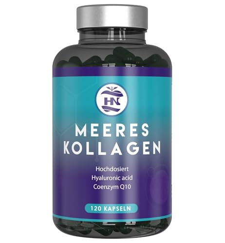 Collagen kapseln hochdosiert mit hyaluronic acid. kollagen kapseln mit Magnesium und Vitamin C - Coenzym Q10, Magnesium und Zink, Meereskollagen mit Hyaluronsäure (120 Kapseln)