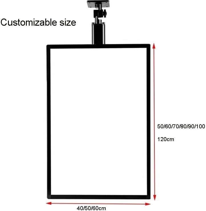 Marco De Exhibición De Publicidad LED, Caja De Luz For Exhibición De Carteles Colgantes Con Varilla Telescópica, Tablero De Menú Retroiluminado A Presión Adecuado For Carteles Anuncios Avisos Letreros