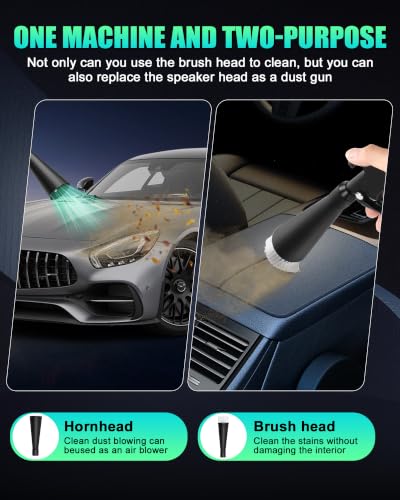 Image of Kaitnax Car Cleaning Gun with 360 Nozzle & Dust Brush | High Pressure Air Blow Gun for Car Detailing, Interior Cleaner Tool for Motor, Seats, Wheels & Hard-to-Reach Areas | Air Compressor Accessories