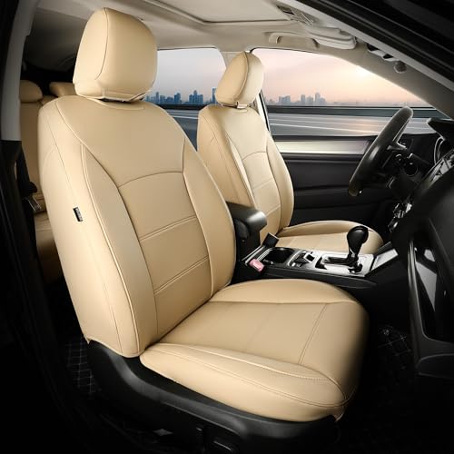 FEINEPRO for Outback Seat Covers Full Set - Custom Car Seat Protectors for Outback 2015 2016 2017 2018 2019 Premium Touring Limited Faux Leather Full Coverage Waterproof Beige