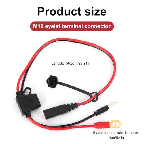 lasuroa GC008 X-Connect M10 (3/8 Zoll) XL Ösenanschlussstecker, Smart Batteries Erhaltungsladekabel Kompatibel mit Noco Genius 2 Zubehör Ösenanschluss