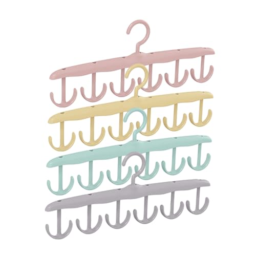 OUNONA Portable Belt Hanger Rack 4 Slots Tie Organizer Scarf Hanger Space-Saving Home Storage