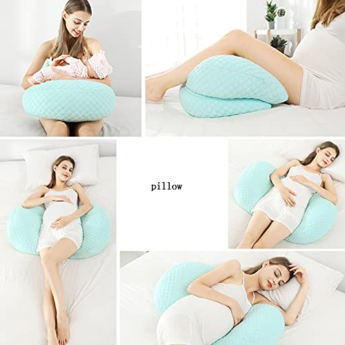 Oreiller de grossesse vert pour un sommeil de côté confortable - 4