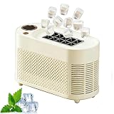 Hiiaodecor Macchina per ghiaccio portatile da banco per auto, 12 V CC, rende 10 cubi in 15-20 minuti facile da pulire per ufficio, dormitorio, campeggio, camper, veicoli e riunioni di hotel (uso