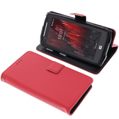 foto-kontor Housse Compatible avec CrossCall Core M5 Style Livre Rouge Coque de Protection Portefeuille