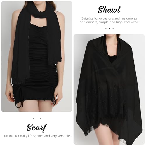 Lace Shawls and Wraps for Evening Dresses，Women's Scarf Pashmina Shawls Wraps for Wedding Large Warm Soft Scarves4