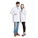 Icertag Bata de Laboratorio Unisex,médico Abrigo Abrigo de Mujer Hombre,Abrigo Blanco para...