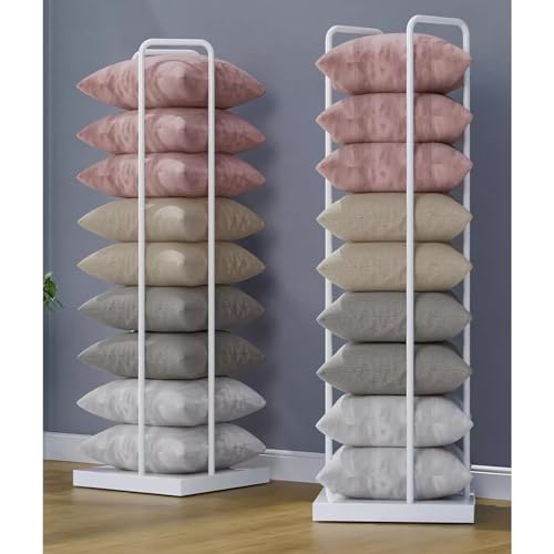 Estante de almacenamiento para almohadas, soporte de cojín rodante para tienda minorista, dormitorio, sala de estar con ruedas