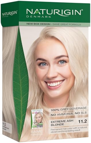 Image of Naturigin Permanent Hair Color, 11.2 Extreme Ash Blonde, Ammonia Free, 100% Gray Coverage, Nourishing Natural Formula, For All Hair Types, Long-Lasting, Vegan & Cruelty-Free, 1 Pack